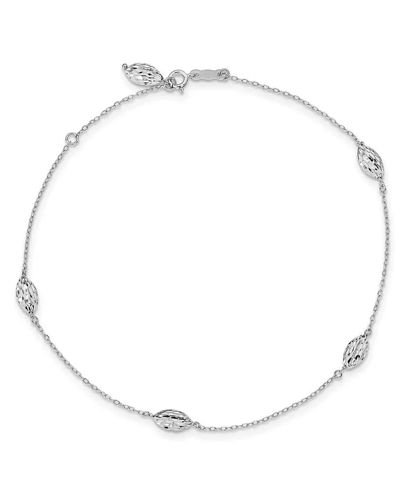 商品Macy's|Rice Bead Anklet in 14k White Gold,价格¥2094,第1张图片