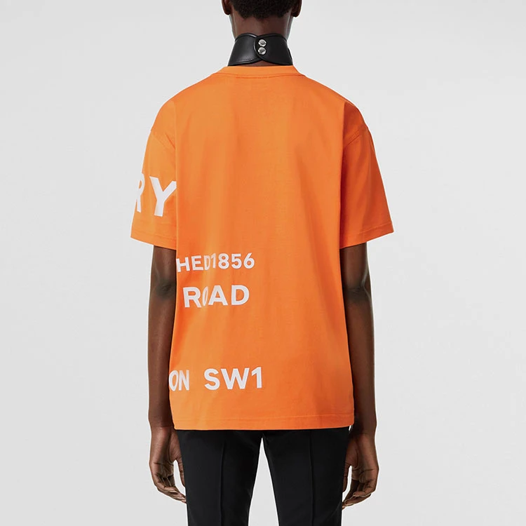 商品[国内直发] Burberry|博柏利  SS22 Logo印花拼色圆领短袖 T恤 女款 橙色,价格¥1719,第6张图片详细描述