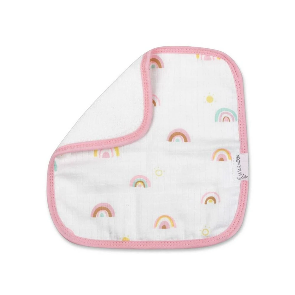商品Mac & Moon|Baby Girls Organic Bath Time Rainbow Print Hooded Towel and Wash Cloths, 3 Piece Set,价格¥180,第4张图片详细描述