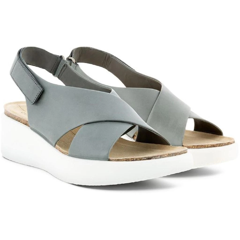 商品ECCO|ECCO Womens Flowt Leather Cork Wedge Sandals,价格¥753,第1张图片