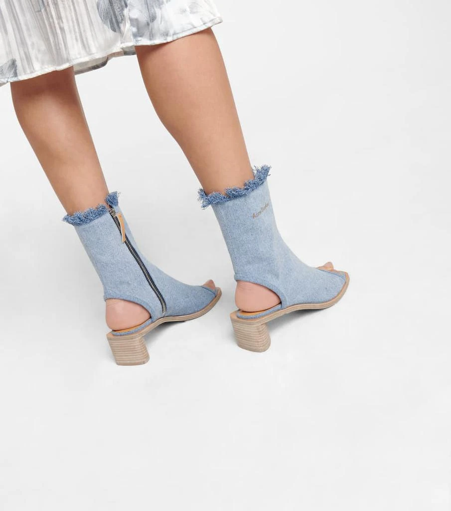 商品Acne Studios|Peep-toe denim ankle boots,价格¥3059,第4张图片详细描述