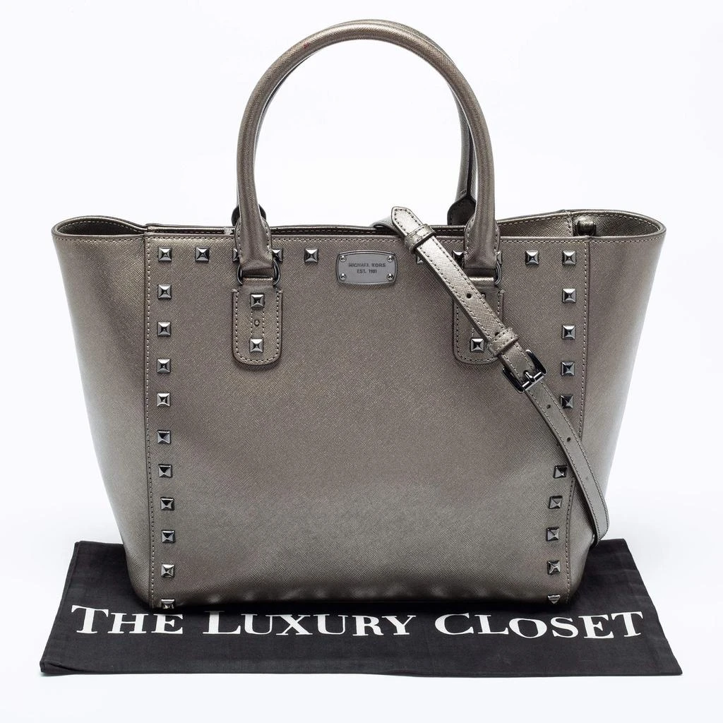 MICHAEL Michael Kors Gun Metal Leather Sandrine Tote 商品