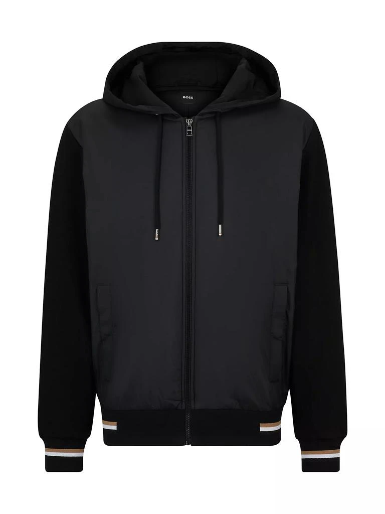 商品Hugo Boss|Mixed-Material Zip-Up Hoodie,价格¥2085,第1张图片