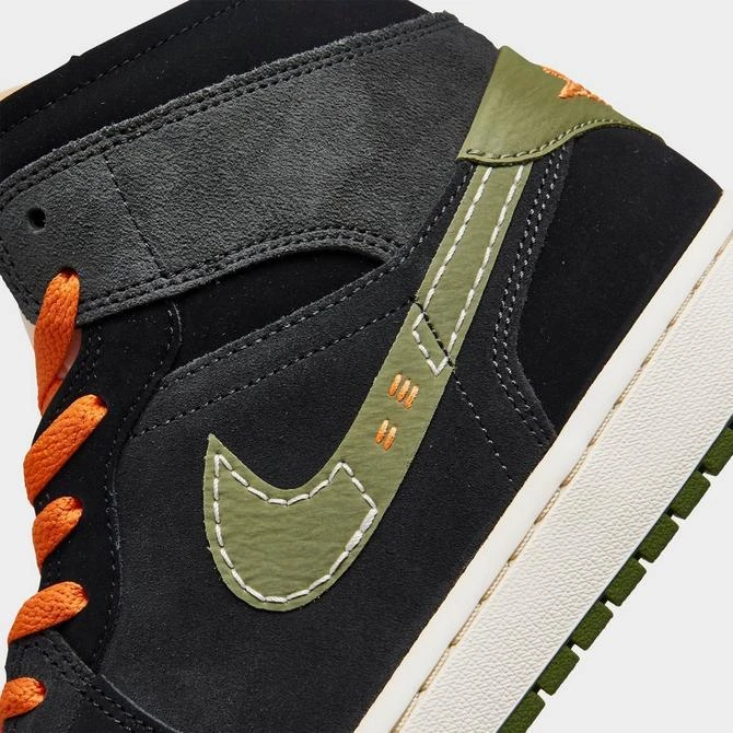 商品Jordan|Air Jordan Retro 1 Mid SE Craft Halloween Casual Shoes,价格¥1002,第3张图片详细描述