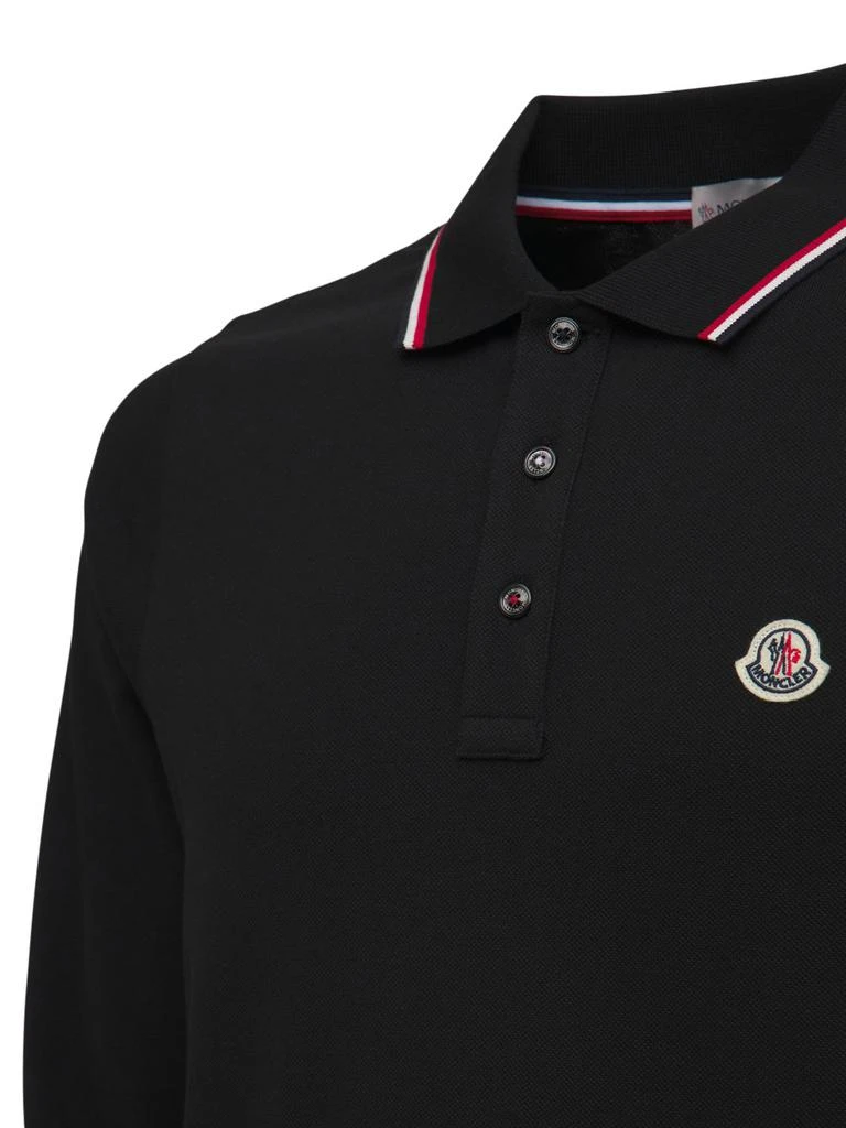 商品Moncler|Long Sleeves Cotton Piquet Polo Shirt,价格¥3245,第3张图片详细描述