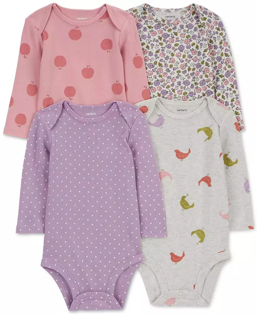 商品Carter's|Baby Girls 4-Pk. Printed Cotton Bodysuits,价格¥114,第1张图片