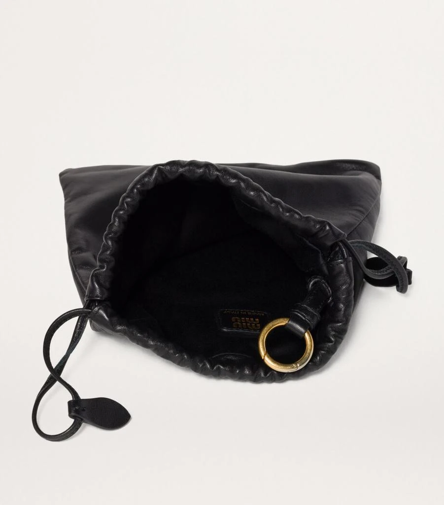 商品Miu Miu|Nappa Leather Drawstring Pouch,价格¥6933,第4张图片详细描述