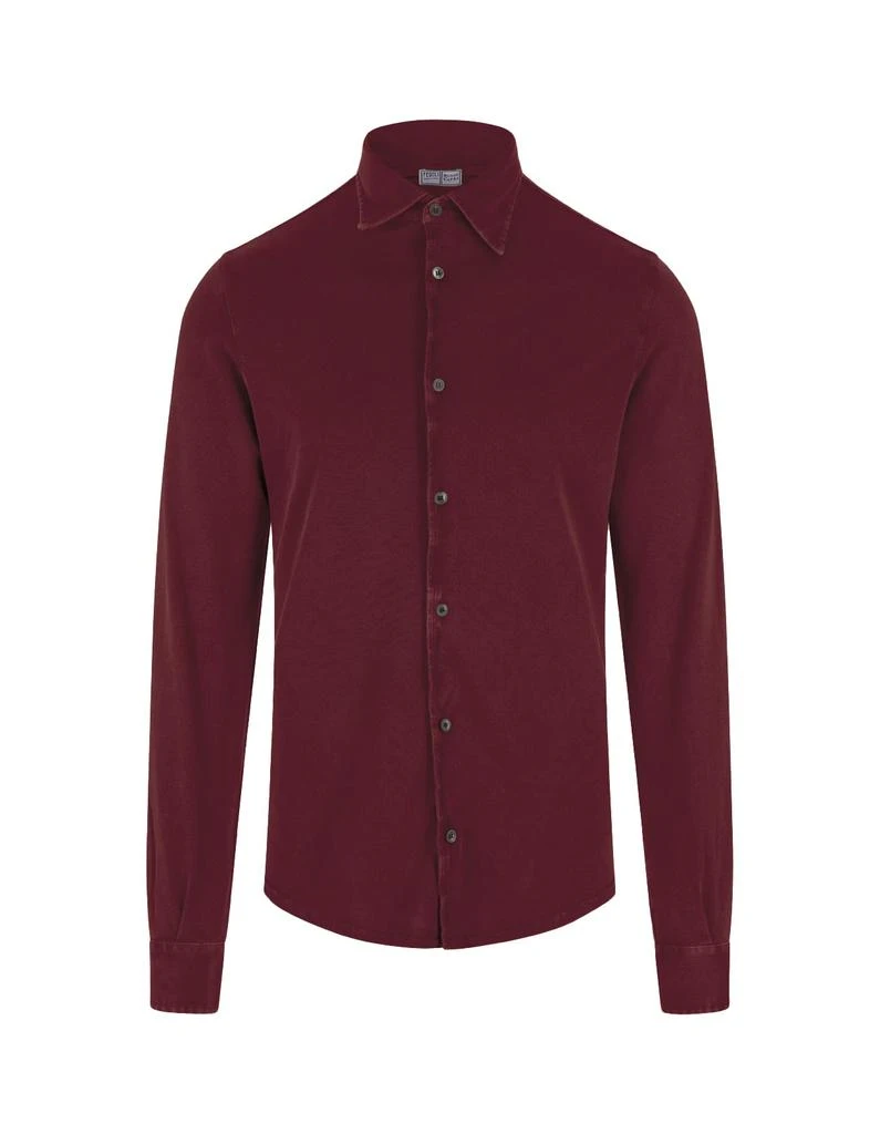 商品Fedeli|Teorema Light Piquet Shirt In Wine Red,价格¥1992,第1张图片