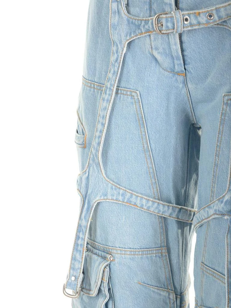 商品Off-White|Off-White Bleach Cargo Strap Detailed Jeans,价格¥3486,第4张图片详细描述