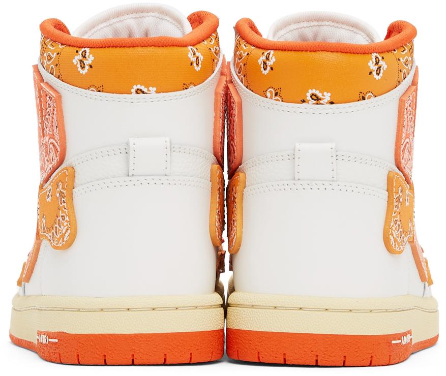 White & Orange Skel Top Hi Bandana Sneakers商品第4张图片规格展示