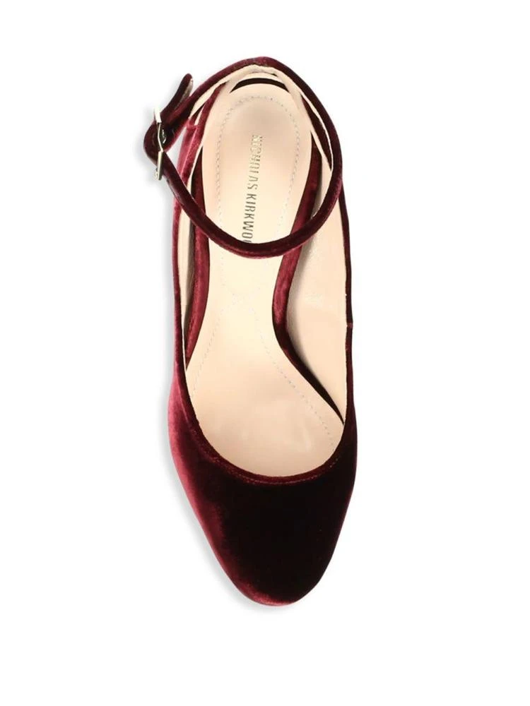 商品Nicholas Kirkwood|Lola Pearl-Heel Velvet Ankle-Strap Pumps,价格¥2533,第4张图片详细描述