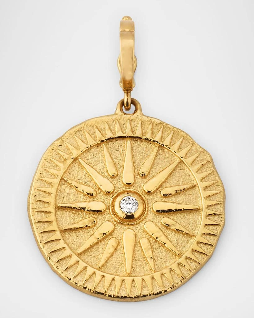 商品Azlee|Sunburst 18K Yellow Gold Large Coin Pendant,价格¥31229,第1张图片