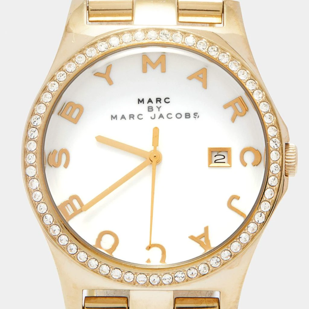 商品[二手商品] Marc Jacobs|Marc by Marc Jacobs White Gold PVD Coated Stainless Steel Crystal Embellished MBM3045 Henry Women's Wristwatch 38 MM,价格¥810,第3张图片详细描述