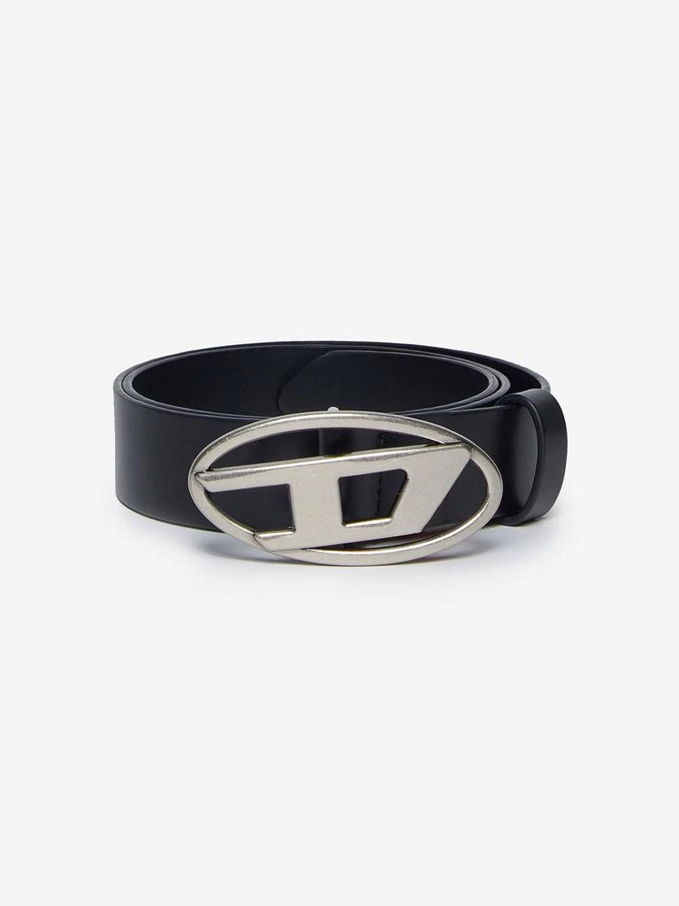 商品Diesel|Diesel Kids Leather Oval D Belt in Black,价格¥411,第1张图片