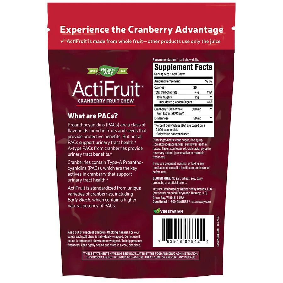 商品Enzymatic Therapy|ActiFruit Cranberry Fruit Chew Supplement,价格¥86,第2张图片详细描述