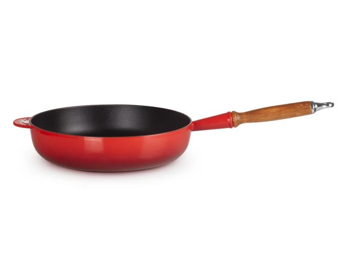 商品Le Creuset|Sauteuse 28cm en fonte émaillée cerise avec manche en bois,价格¥1760,第1张图片