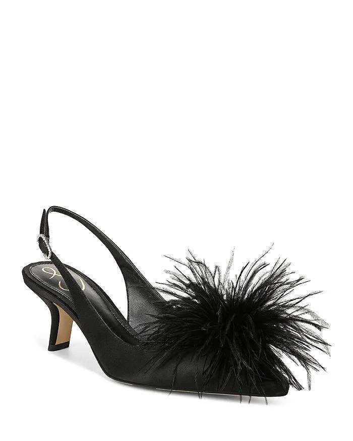 商品Sam Edelman|Women's Bianka Feather Slingback Pumps,价格¥719,第1张图片