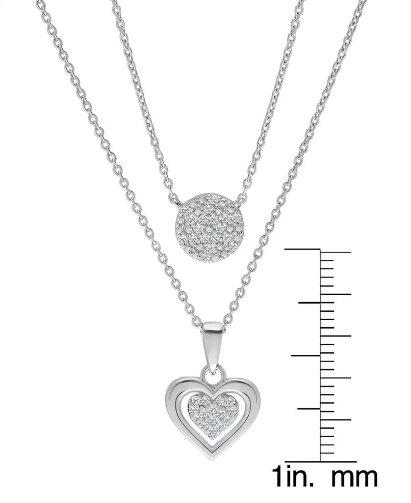 商品Macy's|Diamond Circle & Heart 18" Layered Pendant Necklace (1/4 ct. t.w.) in Sterling Silver,价格¥1889,第3张图片详细描述