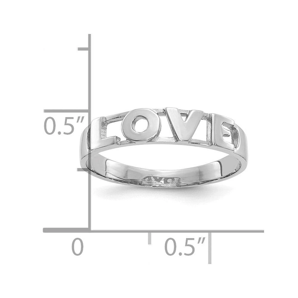 商品Diamond2Deal|14K White Gold LOVE Ring,价格¥2201,第5张图片详细描述