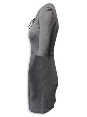 商品[二手商品] Sandro|Sandro Pleated Bow Mini Dress In Grey Viscose,价格¥1444,第3张图片详细描述