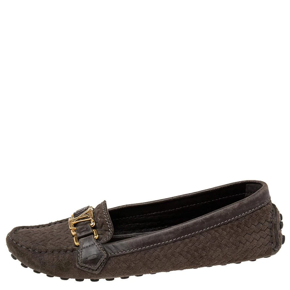 商品[二手商品] Louis Vuitton|Louis Vuitton Brown Suede And Leather  Loafers Size 38,价格¥2996,第2张图片详细描述