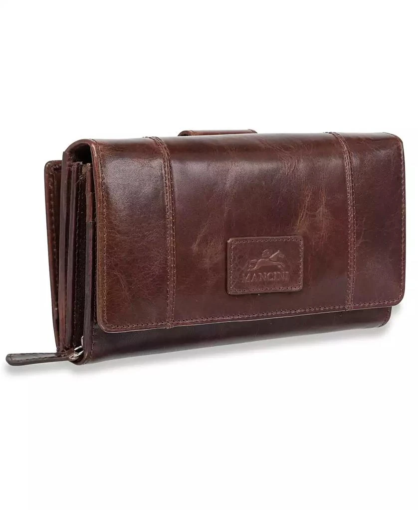 商品Mancini Leather Goods|Casablanca Collection RFID Secure Ladies Clutch Wallet,价格¥393,第5张图片详细描述