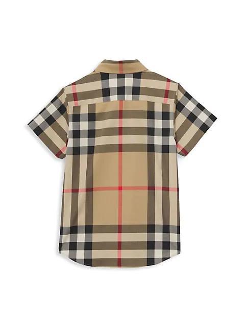 商品Burberry|Little Boy's & Boy's Owen Oversized Vintage-Check Short-Sleeve Shirt,价格¥1901,第5张图片详细描述