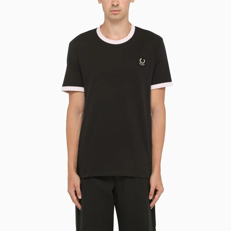 商品Fred Perry|Black short sleeve cotton t-shirt,价格¥780,第1张图片