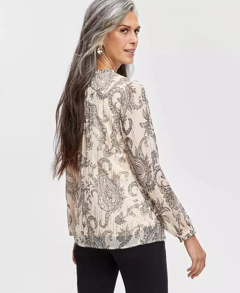 商品JM Collection|Women's Printed Metallic Chiffon Blouse, Created for Macy's,价格¥208,第4张图片详细描述