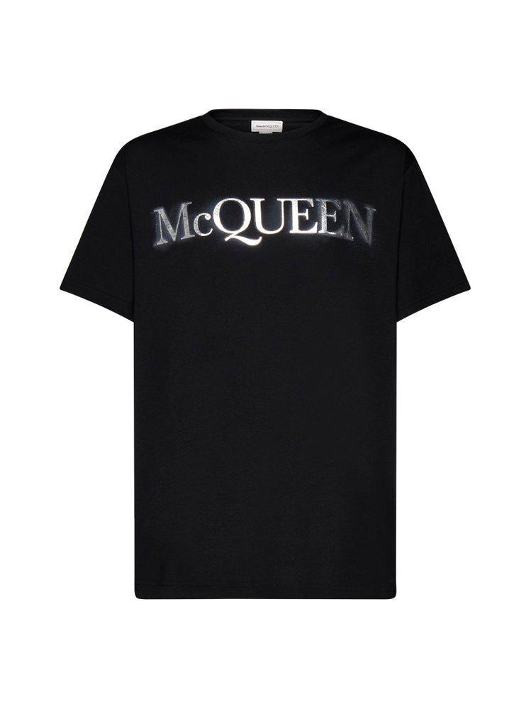 商品Alexander McQueen|Alexander McQueen Logo Printed Crewneck T-Shirt,价格¥1734-¥2035,第1张图片
