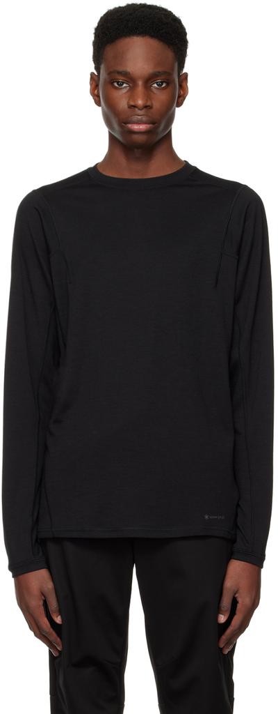 Black Moisture-Wicking Long Sleeve T-Shirt商品第1张图片规格展示