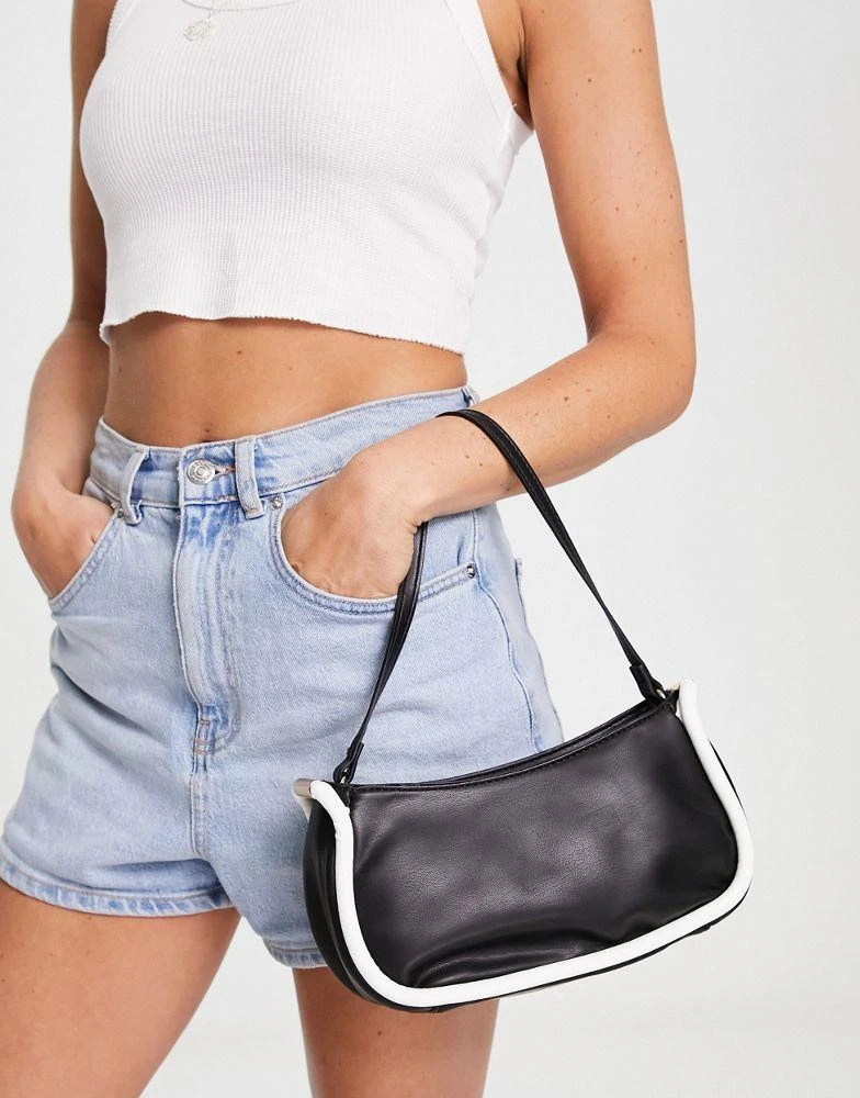 商品ASOS|ASOS DESIGN shoulder bag with tubular piping in mono,价格¥69,第1张图片