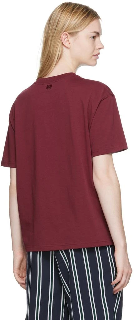 商品AMI|SSENSE Exclusive Burgundy Cotton T-Shirt,价格¥1295,第3张图片详细描述