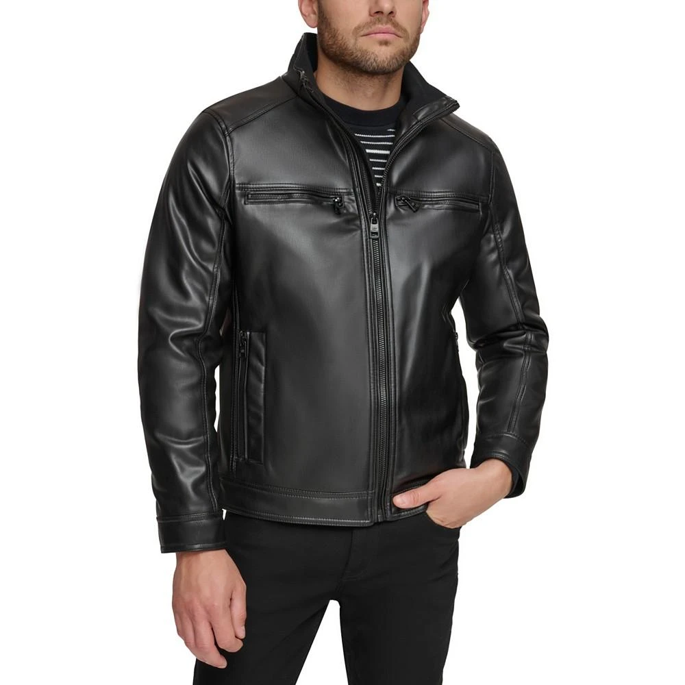 商品Calvin Klein|Men's Faux Leather Moto Jacket, Created for Macy's,价格¥675-¥1012,第1张图片