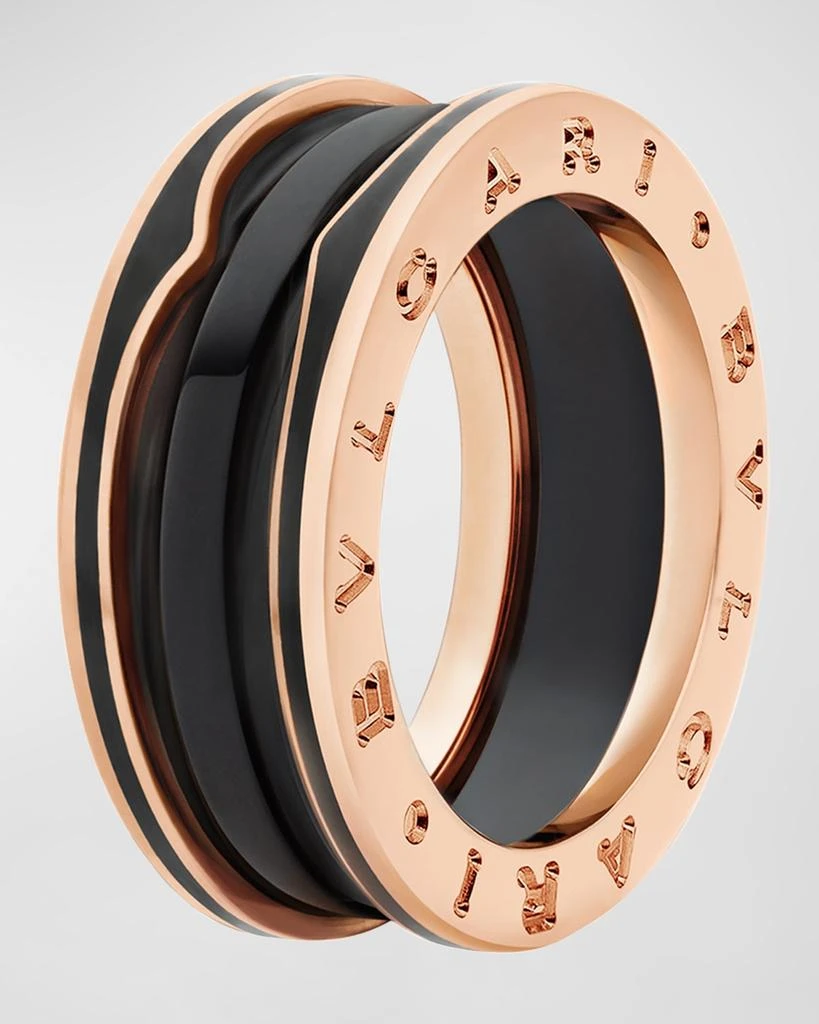 商品BVLGARI|B.Zero1 Pink Gold Ring with Matte Black Ceramic, EU 60 / US 9,价格¥16119,第1张图片