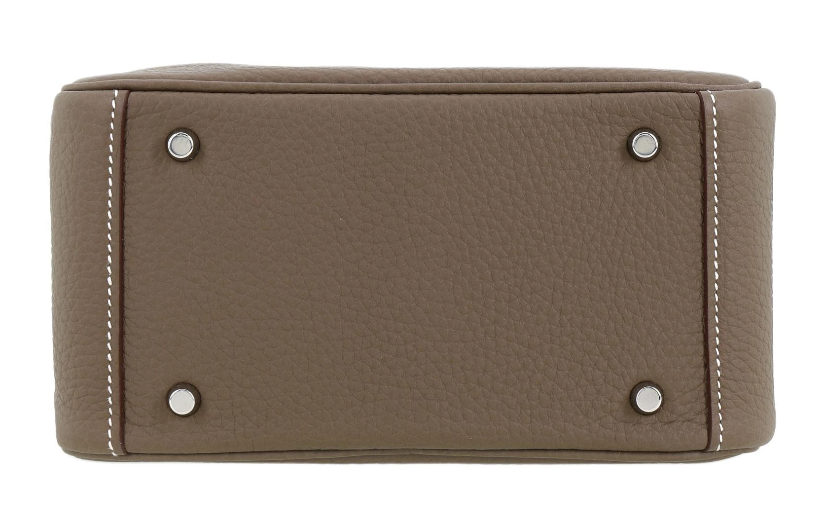 商品[国内直发] Hermes|爱马仕 Lindy 银扣 19 Taurillon Clemence牛皮 手提包单肩包斜挎包 迷你 女款 18 Etoupe大象灰,价格¥100522,第5张图片详细描述