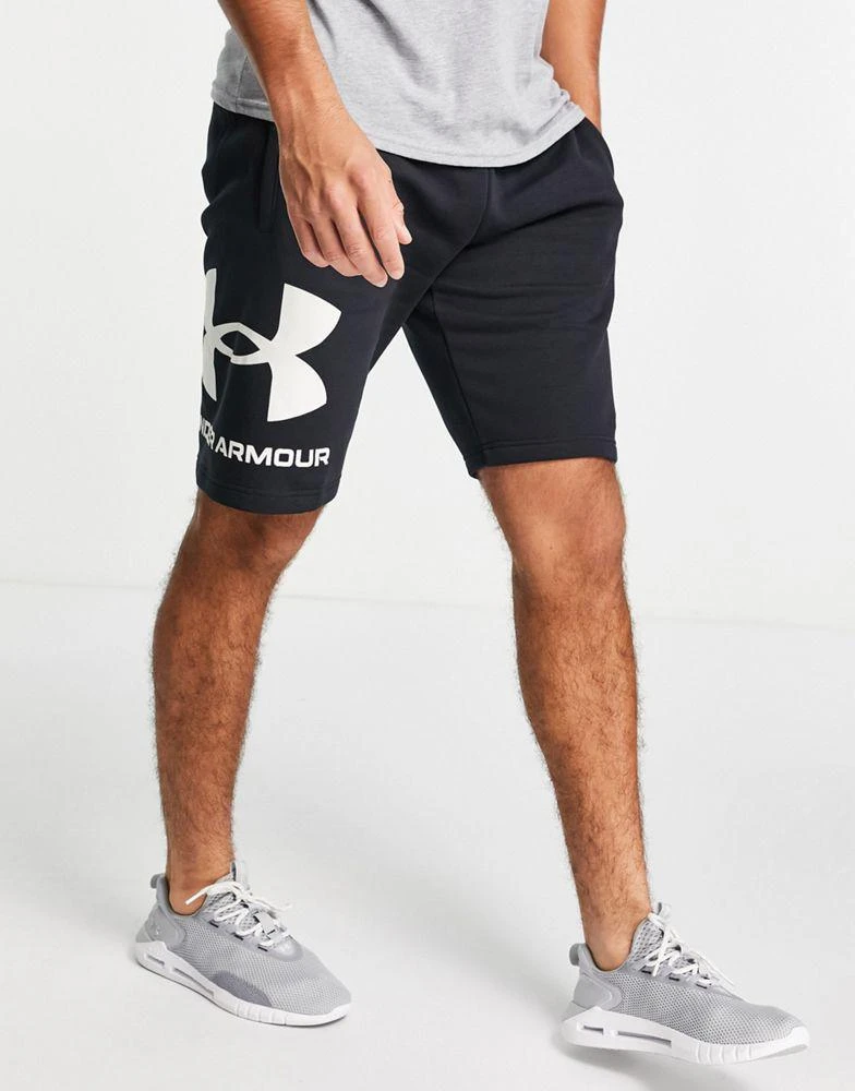 商品Under Armour|Under Armour Rival fleece large logo shorts in black,价格¥209,第3张图片详细描述