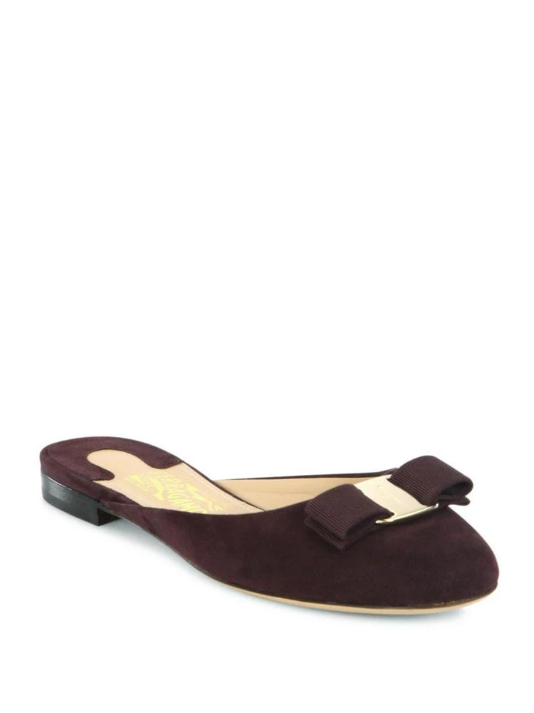 商品Salvatore Ferragamo|Emile Suede Slide Flats,价格¥1484,第1张图片