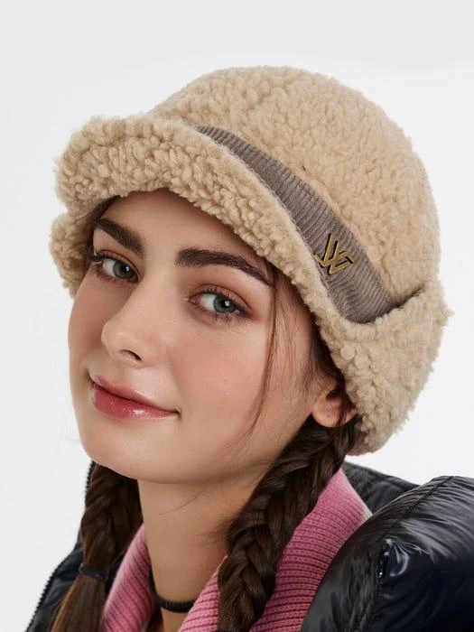 商品WHITE SANDS|Corduroy Fleece Earmuff Cap Cona 6 Colors,价格¥499,第1张图片