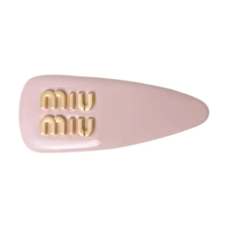 商品[国内直发] Miu Miu|缪缪 漆皮 皮革 发夹 女款 粉色,价格¥6215,第1张图片