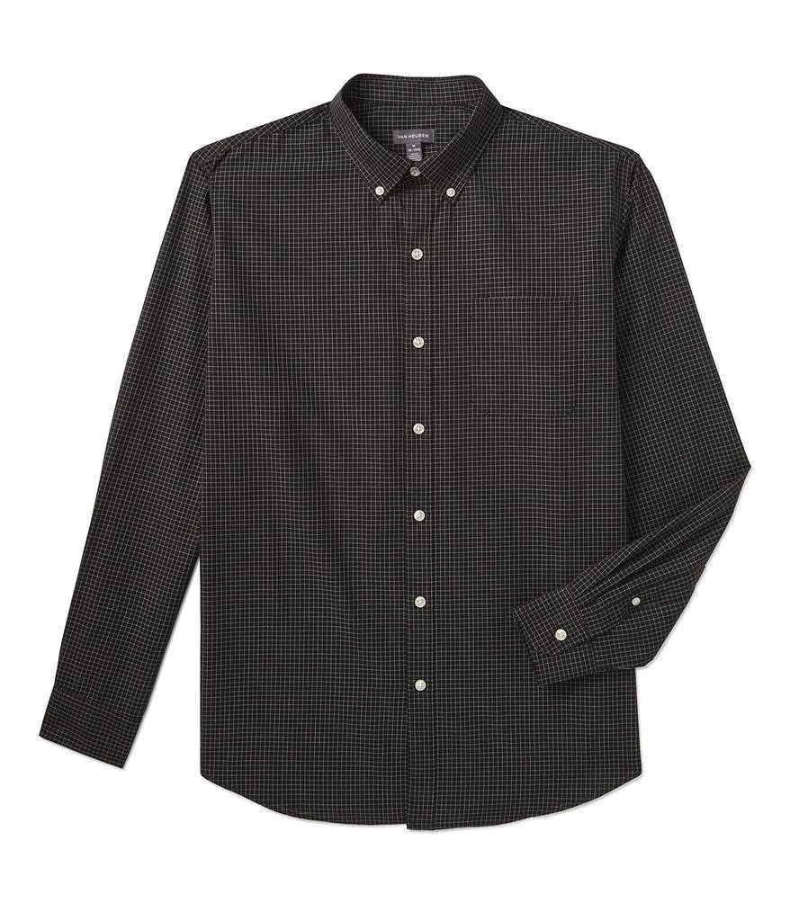 商品Van Heusen|Men's Big and Tall Traveler Stretch Long Sleeve Button Down Black/Khaki/Grey Shirt,价格¥188,第2张图片详细描述
