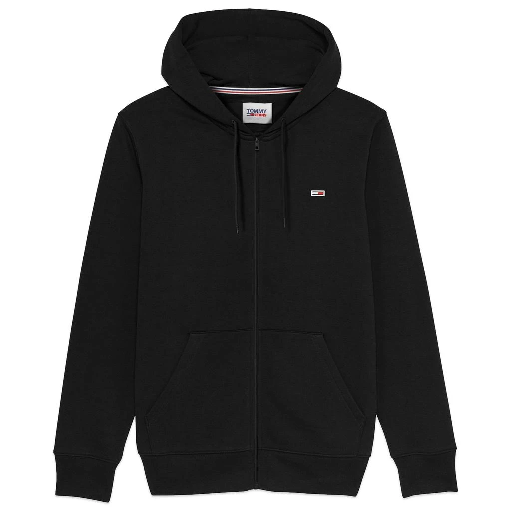 商品Tommy Hilfiger|Tommy Jeans Fleece Flag Zip Hood - Black,价格¥744,第1张图片