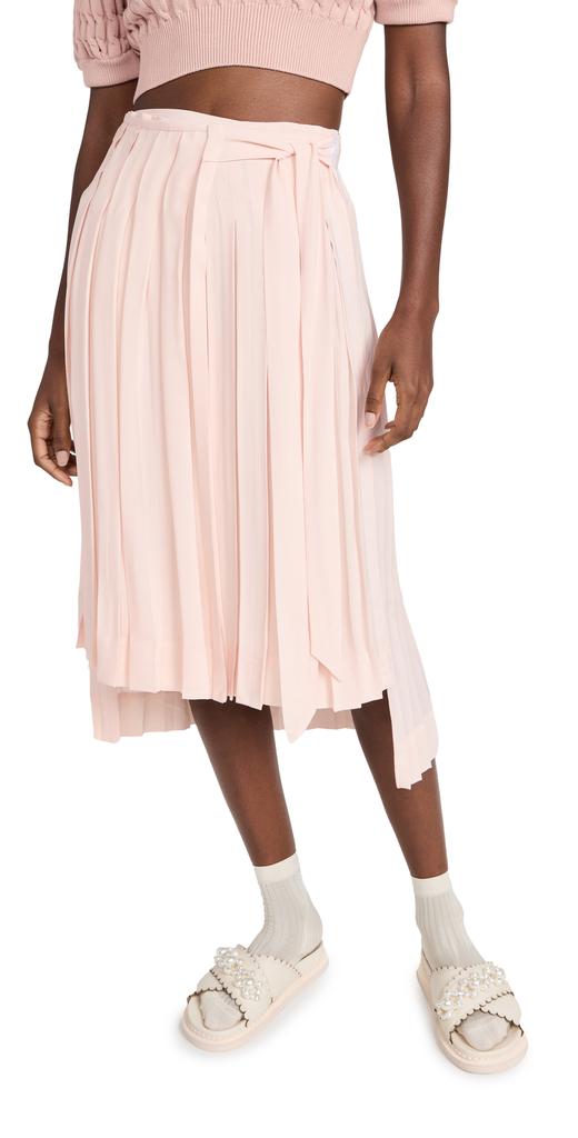 Simone Rocha 裥褶围裙式中长半身裙商品第1张图片规格展示