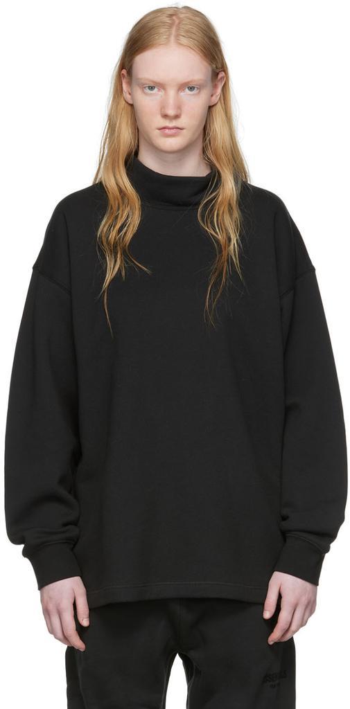 商品Essentials|Black Relaxed Mock Neck Sweatshirt,价格¥602,第1张图片