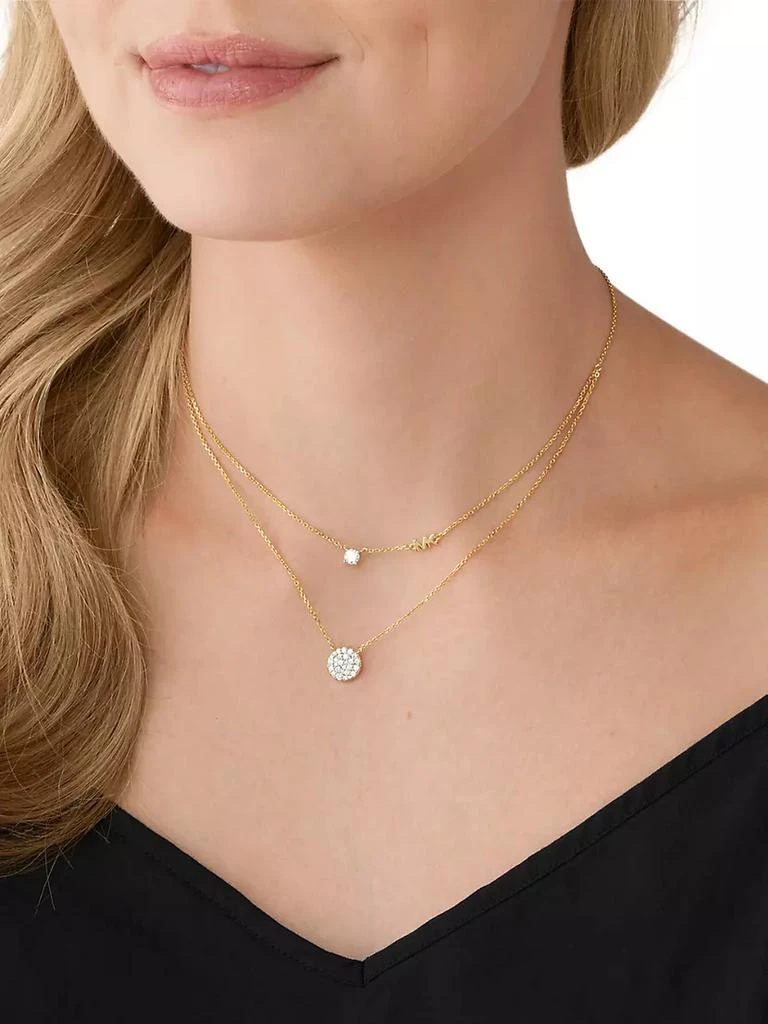 商品Michael Kors|14K-Gold-Plated & Cubic Zirconia Layered Pendant Necklace,价格¥1133,第2张图片详细描述