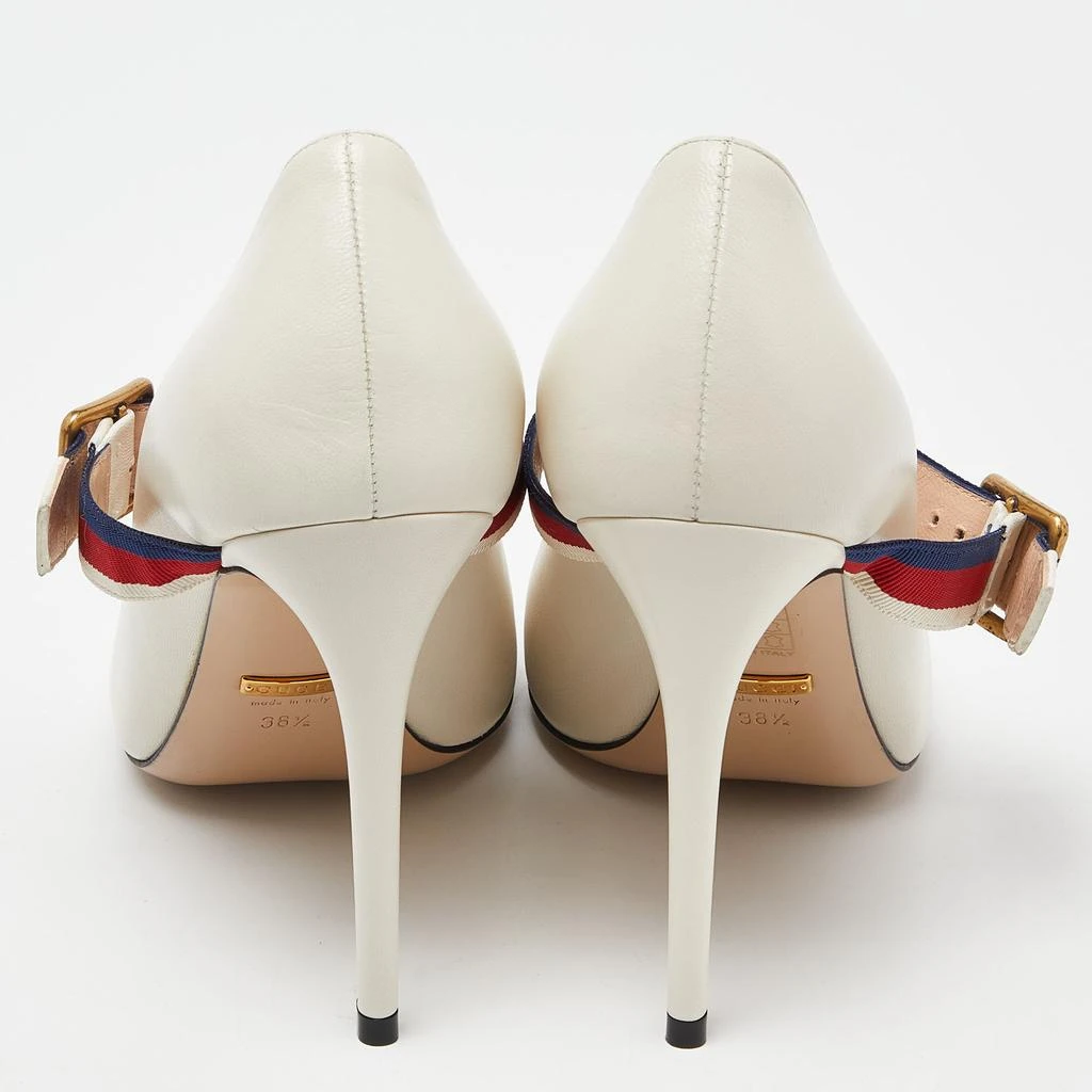 商品[二手商品] Gucci|Gucci Cream Leather Sylvie Mary Jane Pumps Size 38.5,价格¥4889,第5张图片详细描述