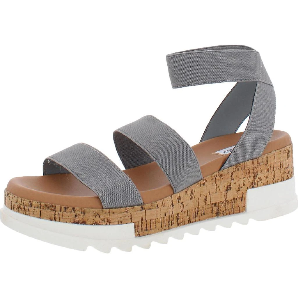 商品Steve Madden|Steve Madden Womens Bandi Ankle Strap Cork Wedge Sandals,价格¥169,第2张图片详细描述
