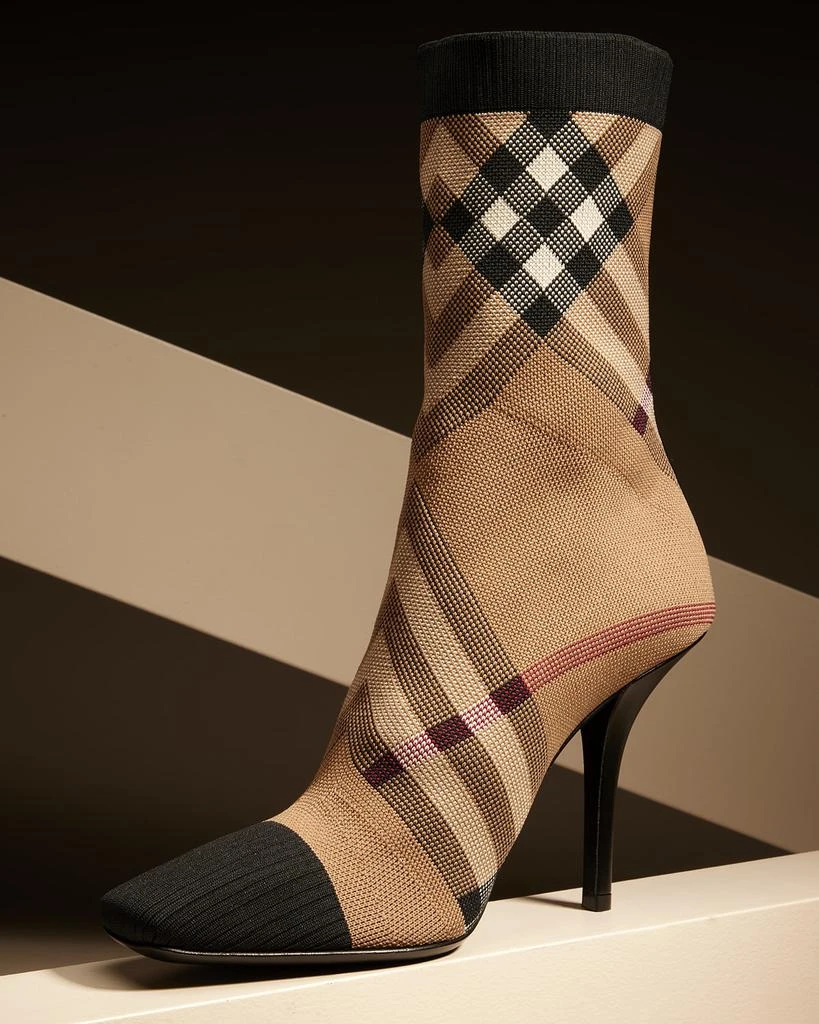 商品Burberry|Dolman Check Stiletto Sock Booties,价格¥3321,第2张图片详细描述