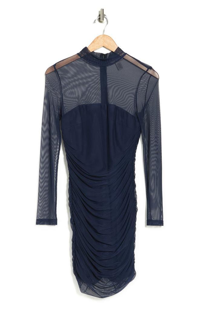 商品Love by Design|Sheer Ruched Mock Neck Long Sleeve Bodycon Dress,价格¥213,第5张图片详细描述