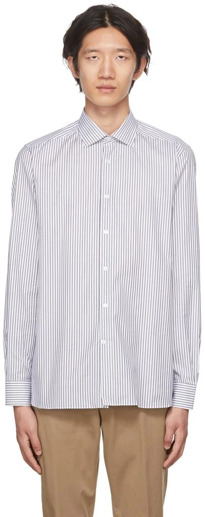 商品Zegna|White Striped Shirt,价格¥840,第1张图片